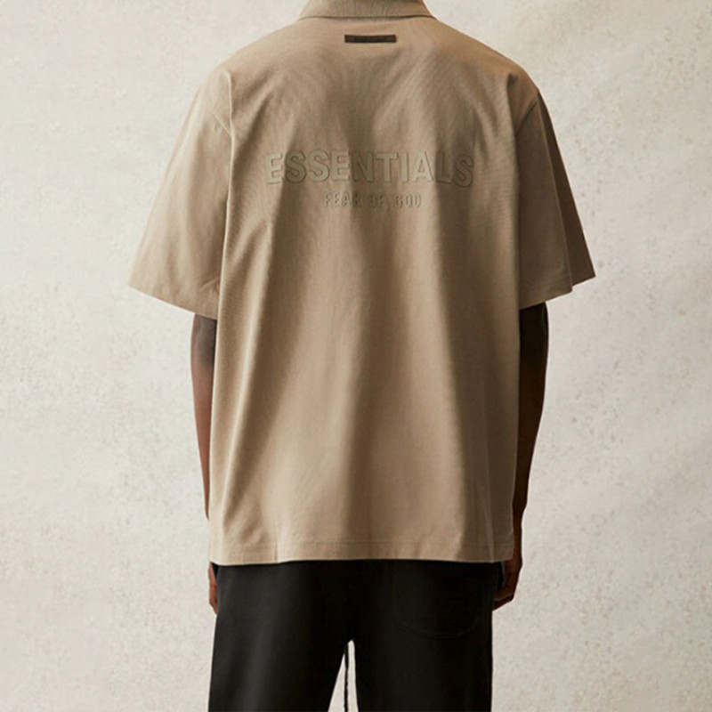 Fear of God Essentials SS21 Short Sleeve Polo Moss LogoPolo