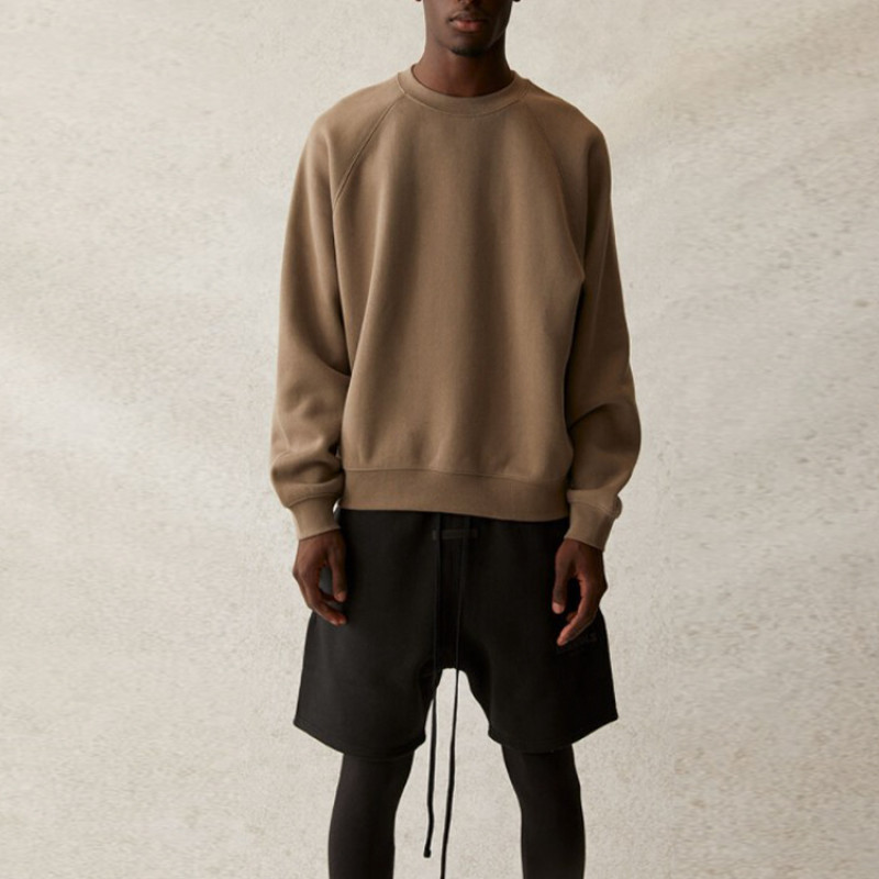 Fear of God Essentials SS21 Pull-Over Crewneck Taupe Logo