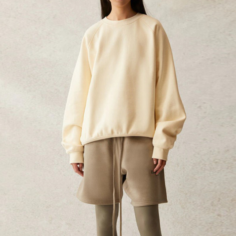 Fear of God Essentials SS21 Pull-Over Crewneck ButtercreamCream Logo