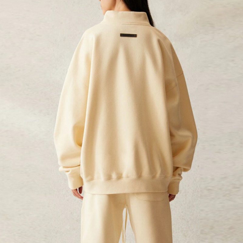 Fear of God Essentials SS21 Pull-Over Mockneck ButtercreamCream Logo