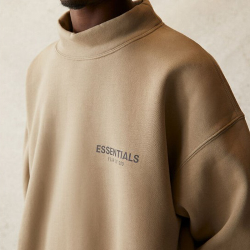 Fear of God Essentials SS21 Pull-Over Mockneck Moss Logo