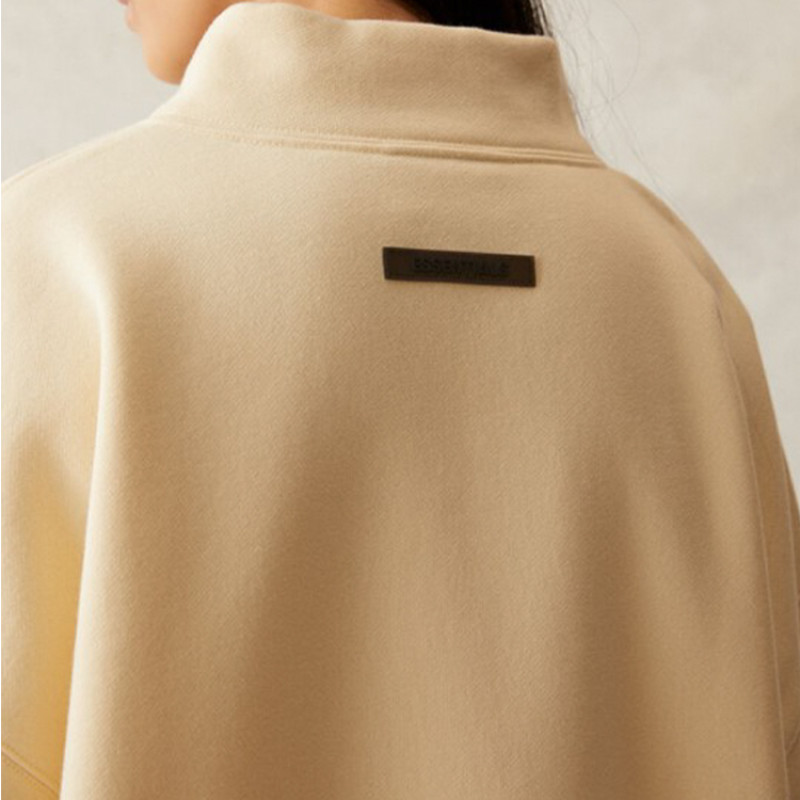 Fear of God Essentials SS21 Pull-Over Mockneck ButtercreamCream Logo
