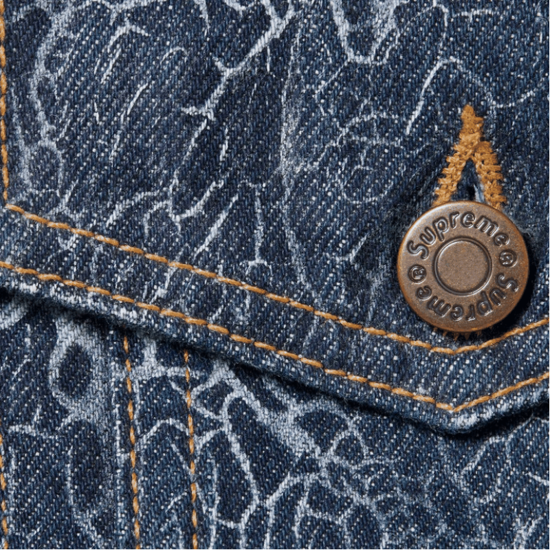 Supreme FW23 WEEK1 CRACKLE DENIM TRUCKER JACKET