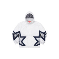 Supreme SS19 Stars Puffy Jacket White logo