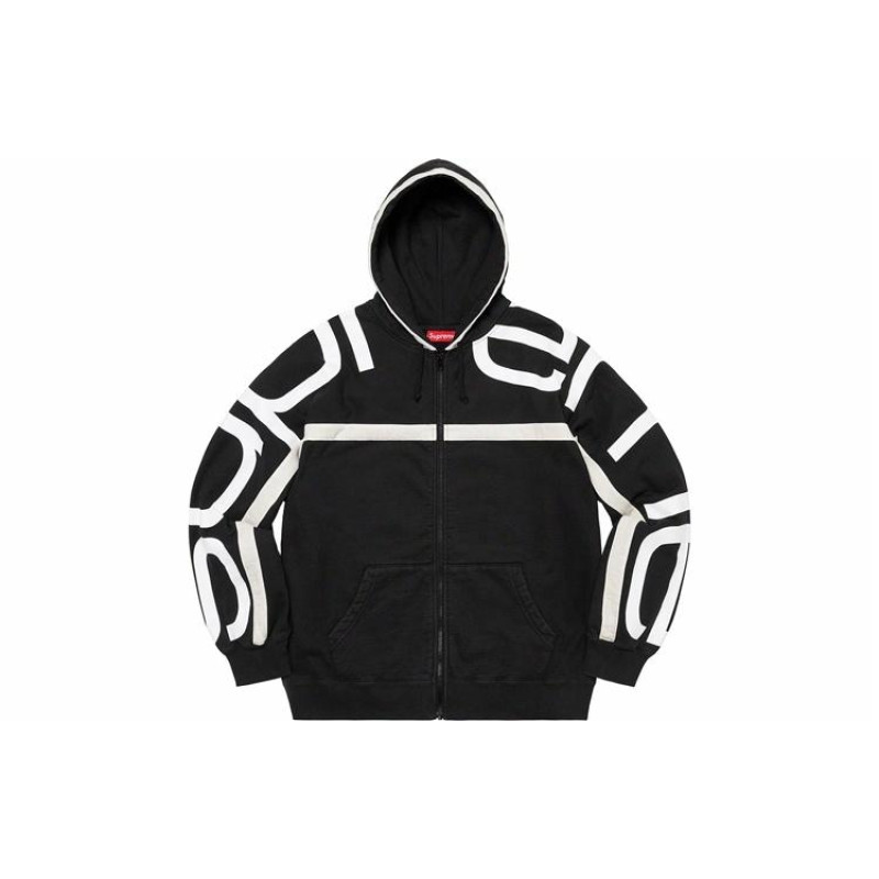 Supreme FW20 Week 13 Big Logo Paneled Zip Up Hooded Sweatshirt Logo