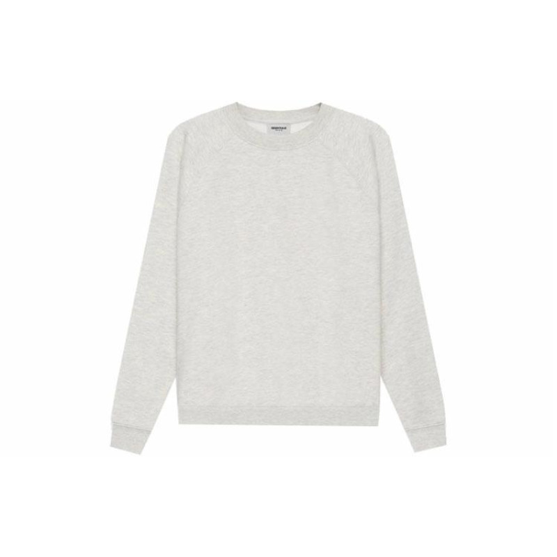 Fear of God Essentials SS21 Pullover Crewneck Light Heather Oatmeal Logo