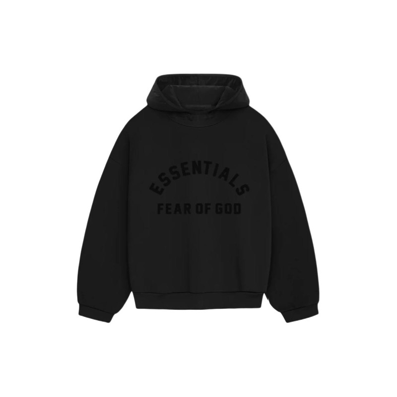 Fear of God Essentials SS24 drop2 Nylon Fleece Hoodie JET BLACK