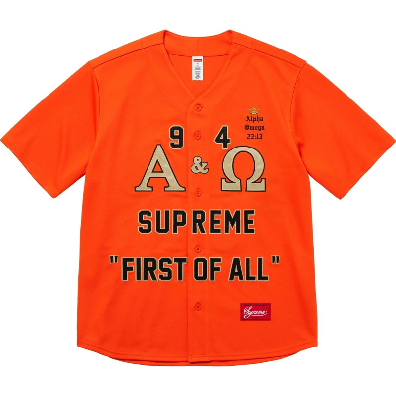 Supreme FW24 WEEK3 Alpha Omega Baseball Jersey T