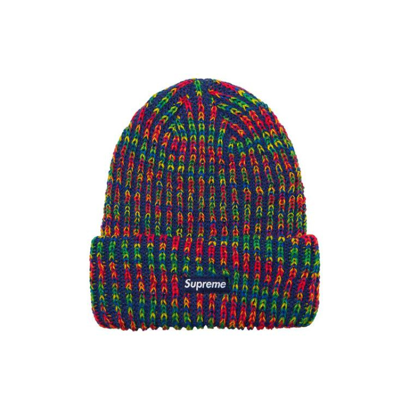 Supreme Week 18 Rainbow Knit Loose Gauge Beanie
