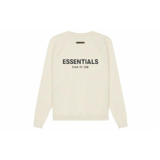 Fear of God Essentials SS21 Pull-Over Crewneck ButtercreamCream Logo