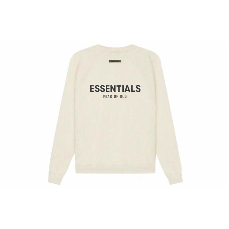 Fear of God Essentials SS21 Pull-Over Crewneck ButtercreamCream Logo
