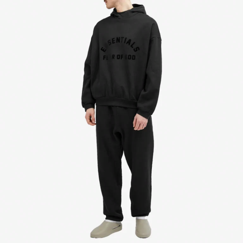 Fear of God Essentials SS24 drop2 Nylon Fleece Hoodie JET BLACK
