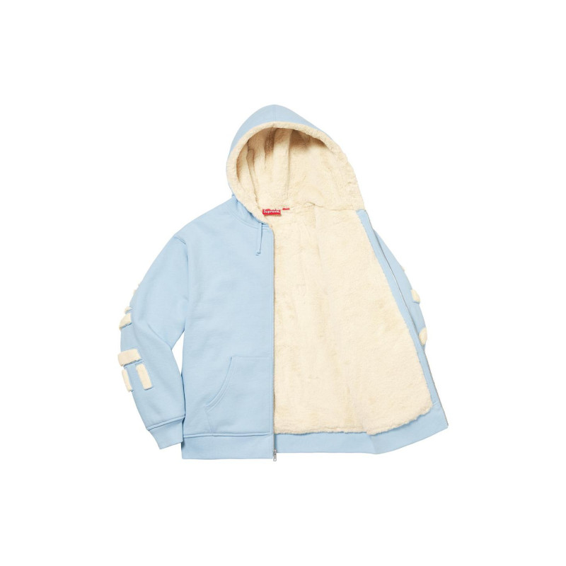 Supreme FW22 Week 17 Faux Fur Lined Zip Up Hooded Sweatshirt
