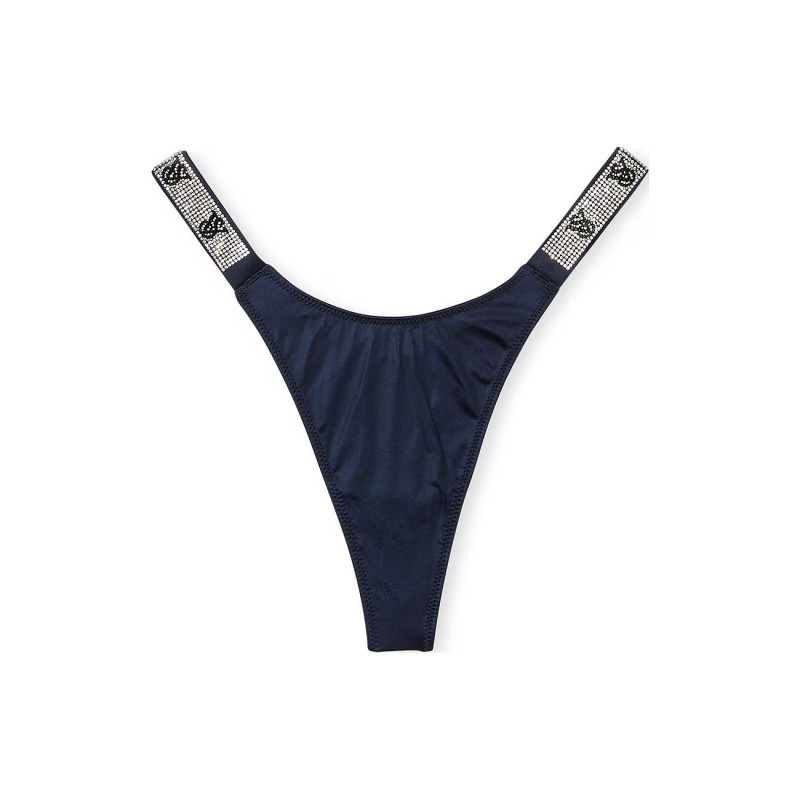 Victoria's Secret PINK VERY SEXY Shine Strap Thong PantyNoir Navy 1