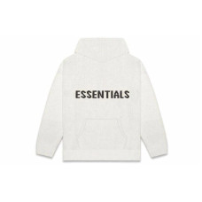 Fear of God Essentials FW20 Knit Hoodi Oatmeal Logo