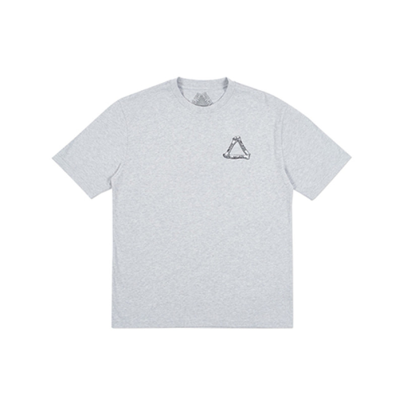 PALACE Bones T-Shirt Grey Marl LogoT
