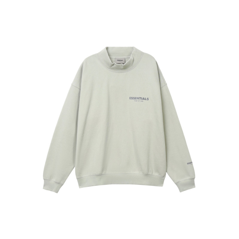 Fear of God Essentials FW21 Mock Neck Sweatshirt GreenConcrete Logo