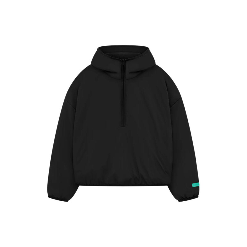 Fear of God Essentials SS24 drop2 Nylon Filled Halfzip Hoodie Jet Black