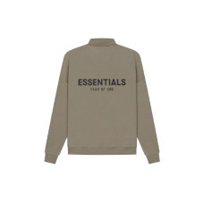 Fear of God Essentials SS21 Mockneck Half Zip Taupe Logo