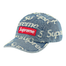 Supreme Week 10 Frayed Logos Denim Camp Cap logo
