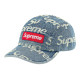 Supreme Week 10 Frayed Logos Denim Camp Cap logo