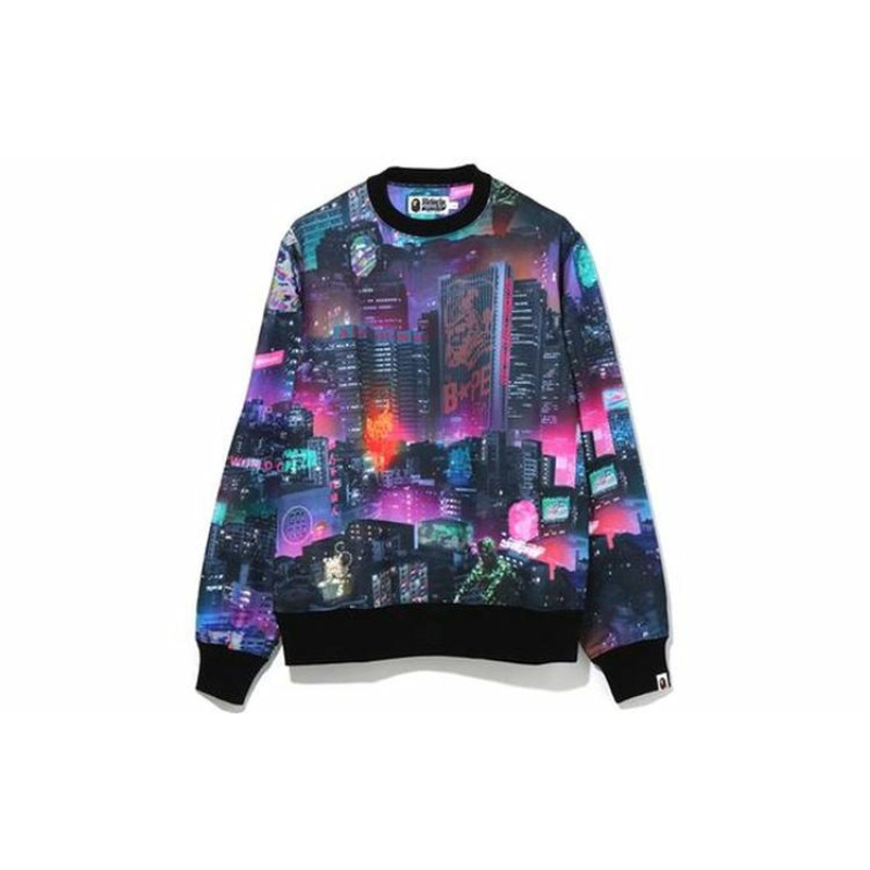 BAPE Neon Tokyo Crewneck
