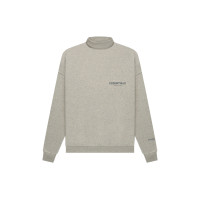 Fear of God Essentials FW21 Pullover Mockneck Dark Heather Oatmeal Logo