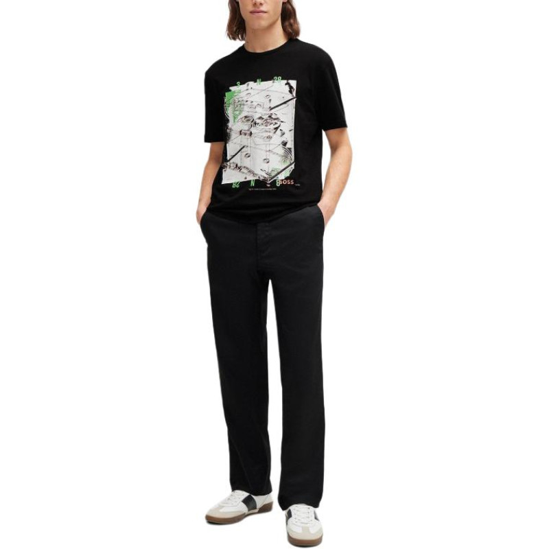 HUGO BOSS Cotton-Jersey T-Shirt With Seasonal Print T
