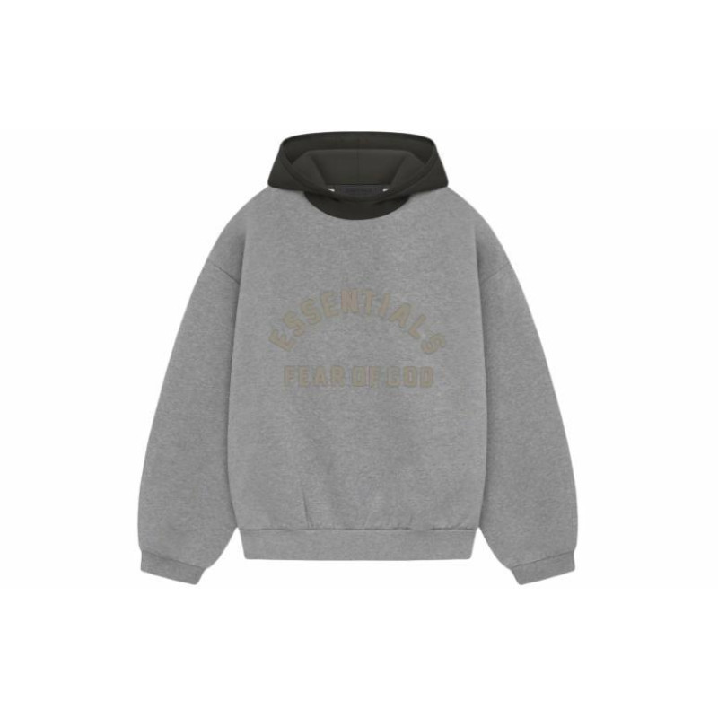 Fear of God Essentials SS24 Nylon Fleece Hoodie Dark Heather Oatmeal