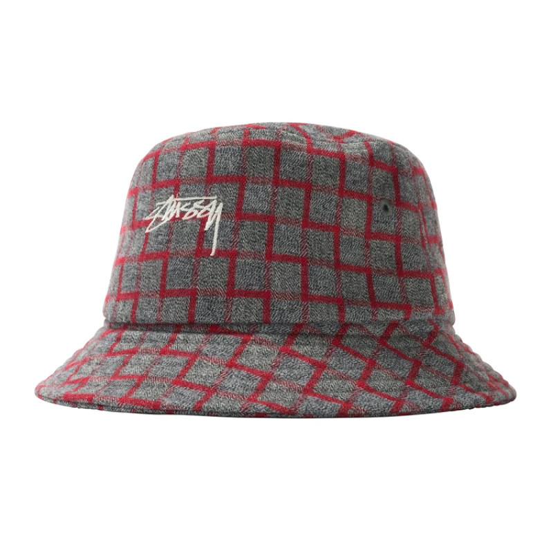 Stussy Brent Check Wool Bucket Hat