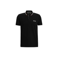 HUGO BOSS SS24 Cotton Blend Polo Shirt With Contrast Logos Polo