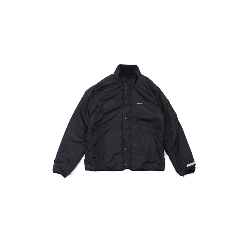 Supreme FW18 Reversible Logo Fleece Jacket Black