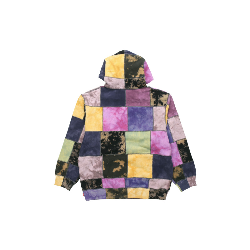 Supreme SS19 Patchwork Tie Dye Hooded Sweatshirt