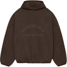 Fear of God Essentials Nylon Fleece Hoodie Heather WoodWood Heather WoodWood