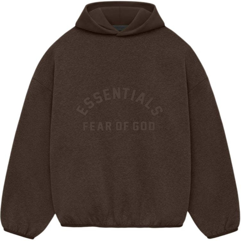 Fear of God Essentials Nylon Fleece Hoodie Heather WoodWood Heather WoodWood
