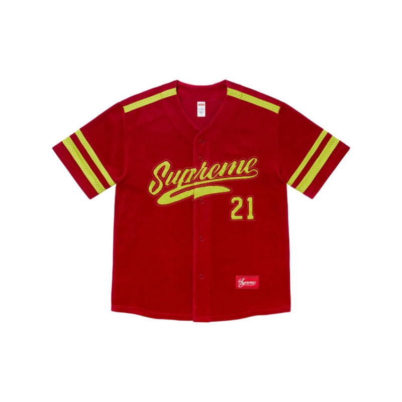 Supreme FW20 Week 6 Velour Baseball Jersey 21