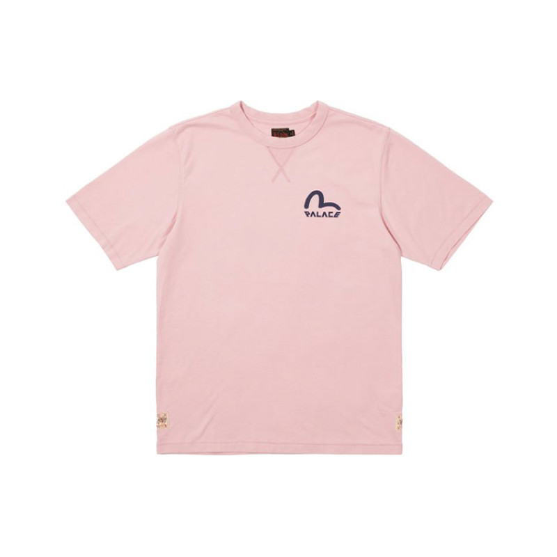 PALACE x EVISU FW21 Seagull T-Shirt Pink Nectar LogoT