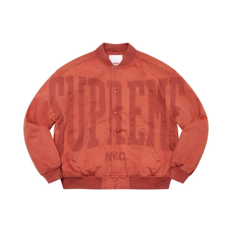 Supreme SS23 Week9 washed knockout denim varsity jacket Logo