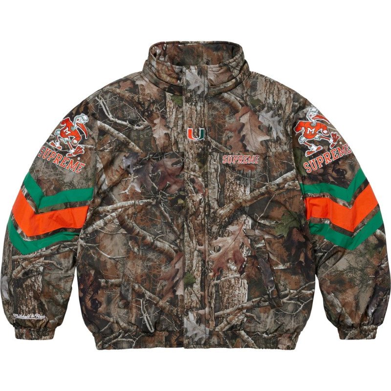 Supreme x Mitchell Ness NCAA FW24 WEEK12 Hooded Stadium Jacket