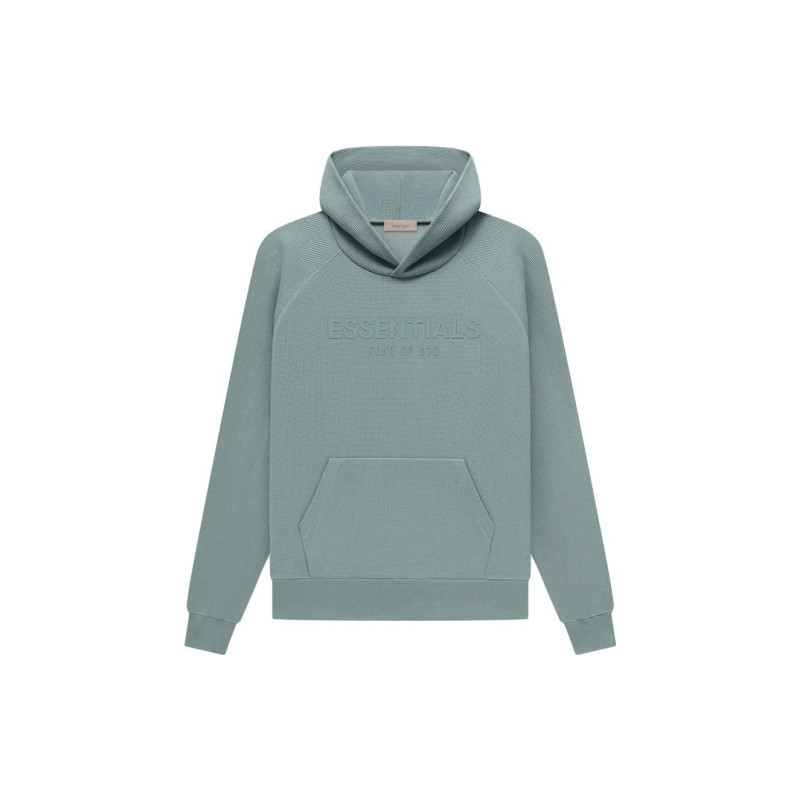 Fear of God Essentials SS23 Waffle Raglan Hoodie Sycamore Logo