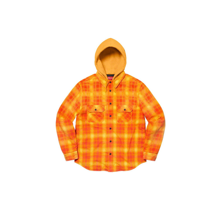 Supreme FW21 Week 9 Hooded Flannel Zip Up Shirt