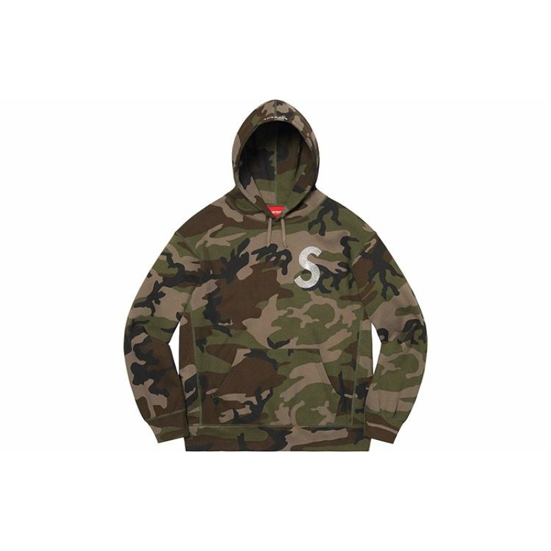 Supreme Week 6 x Swarovski S Logo Hooded Sweatshirt S