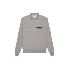 Fear of God Essentials SS22 Ls Polo Dark Oatmeal Logopolo