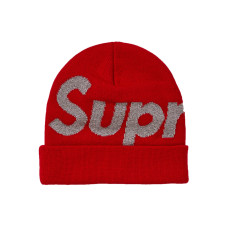 Supreme FW18 Big Logo Beanie Red 3Mlogo