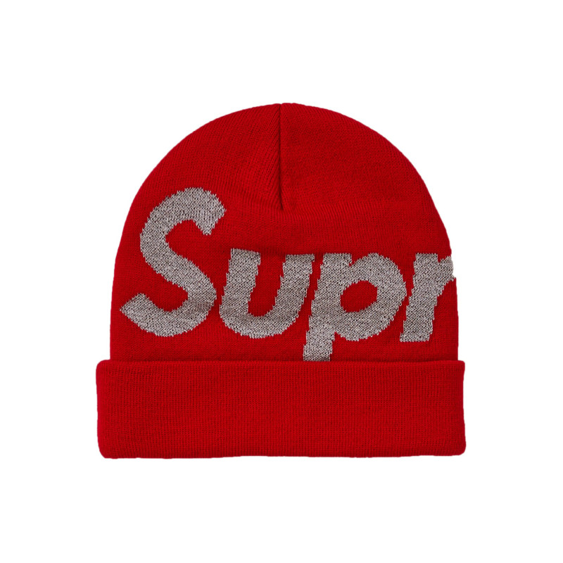 Supreme FW18 Big Logo Beanie Red 3Mlogo