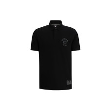 HUGO BOSS Cotton Polo Shirt With Metallic Print Polo