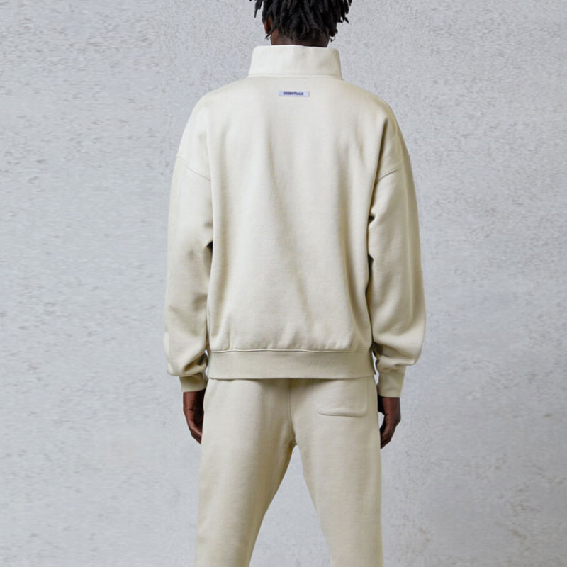 Fear of God Essentials FW20 Half Zip Sweatshirt Cream
