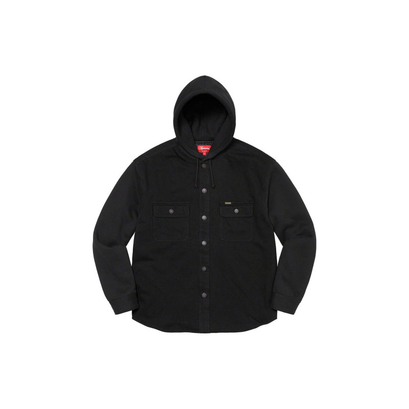 Supreme FW22 Week 12 Fleece Hooded Denim Shirt Logo
