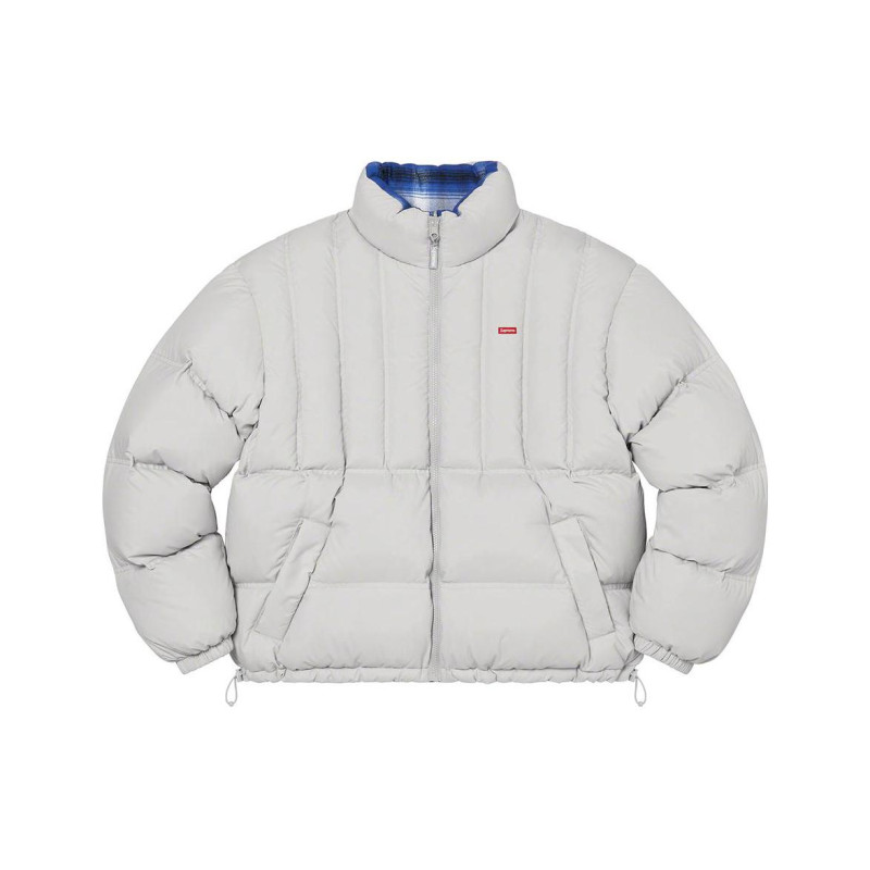 Supreme FW22 Week 8 Flannel Reversible Puffer Jacket Logo