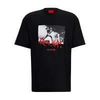HUGO BOSS Cotton-Jersey T-Shirt With Spray-Paint Artwork T